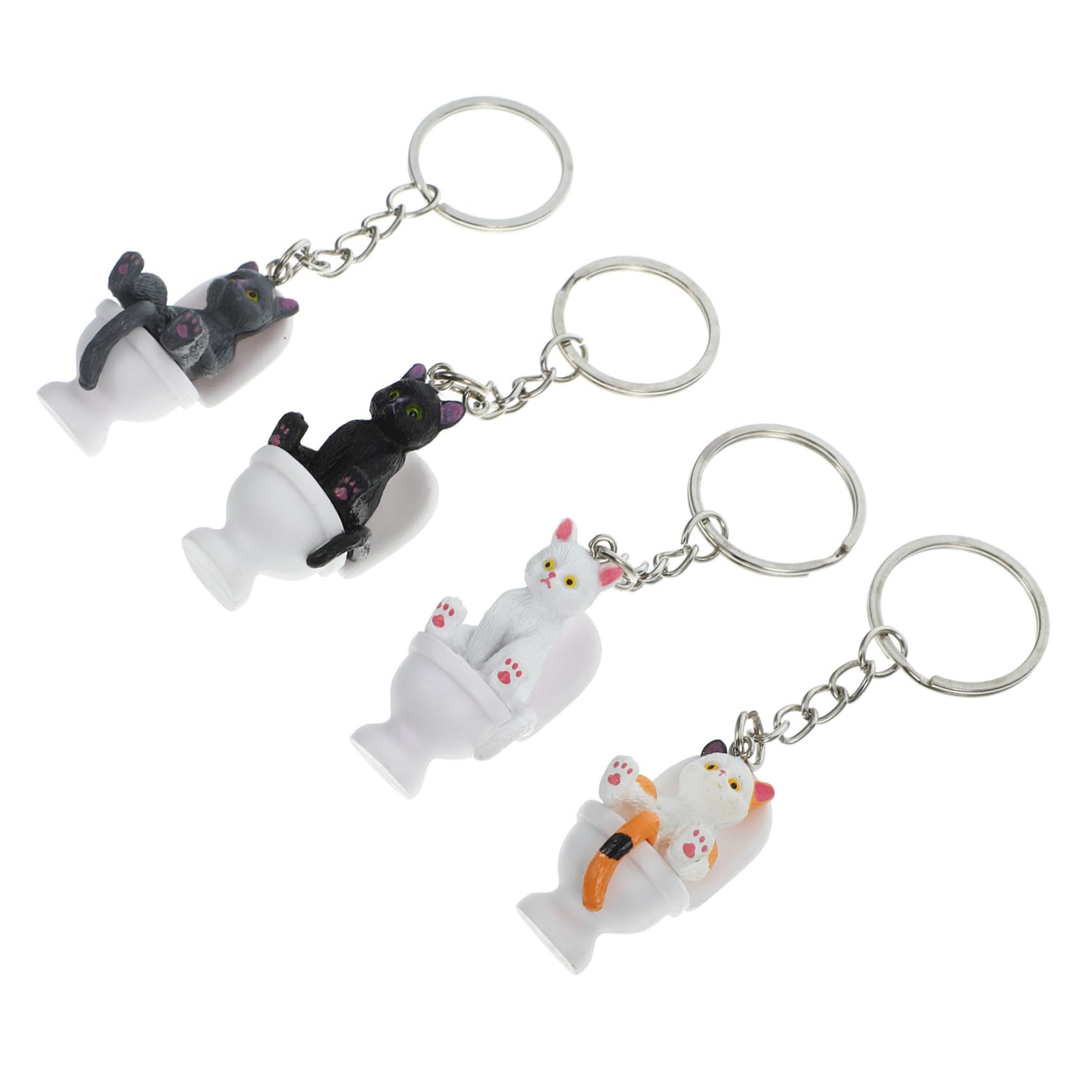 Alasum 16piezas De Gato De Inodoro Kawaii De Colgante Decorativo Para Mochila Llaveros De Dibujos Animados Divertido Para Cumpleaños y