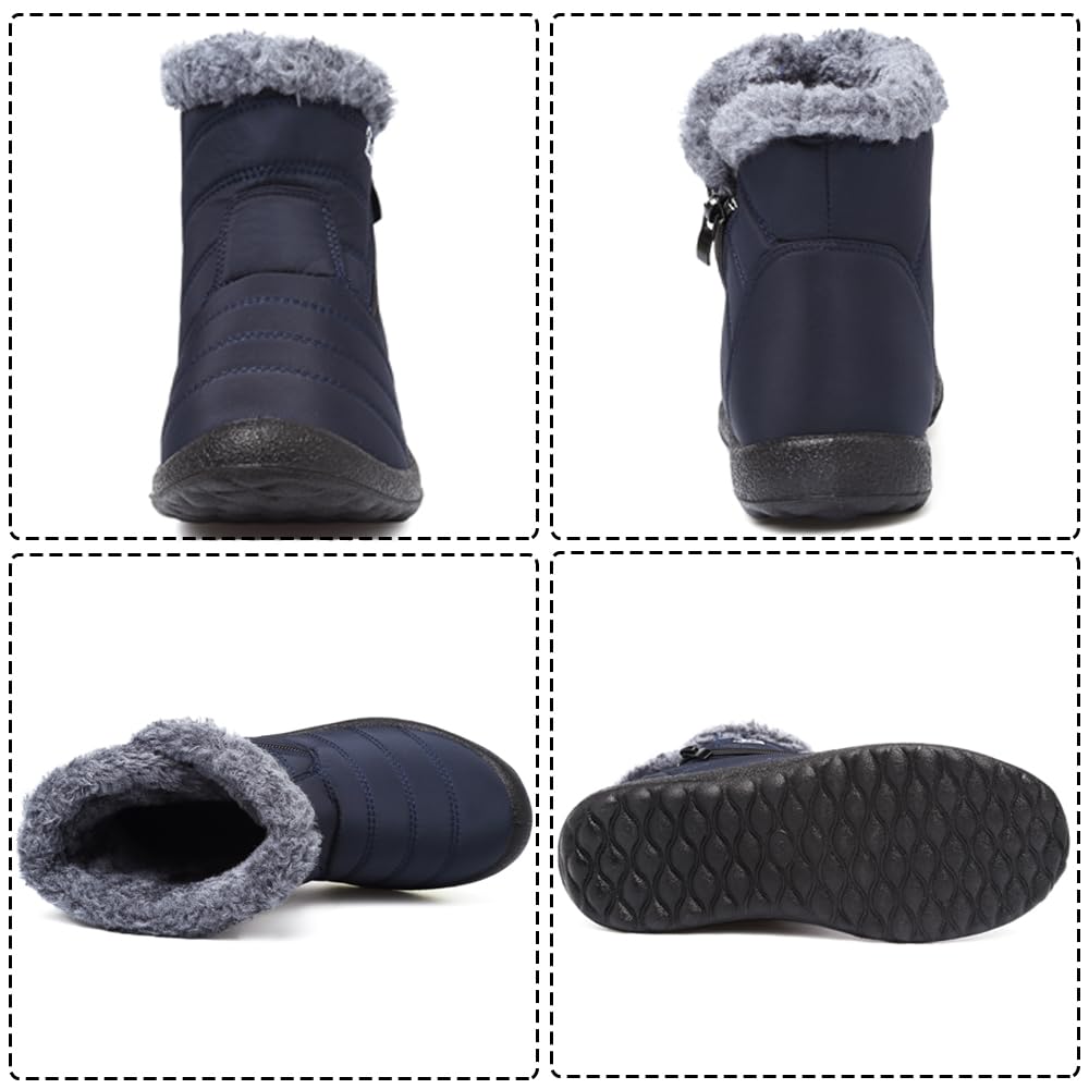 Botas de Nieve Botas para Niñas Invierno Calentar Forrada Botas para Niños Impermeables Exterior Antideslizante Planas Casual Caminar Botas