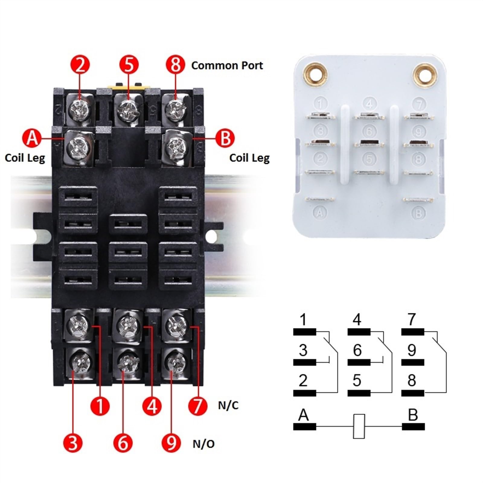 JQX-38F 40A przekaźnik dużej mocy z podstawą DC12V DC24V AC220V 3NO 3NC przekaźnik 11-pinowy (DC12V z podstawą)