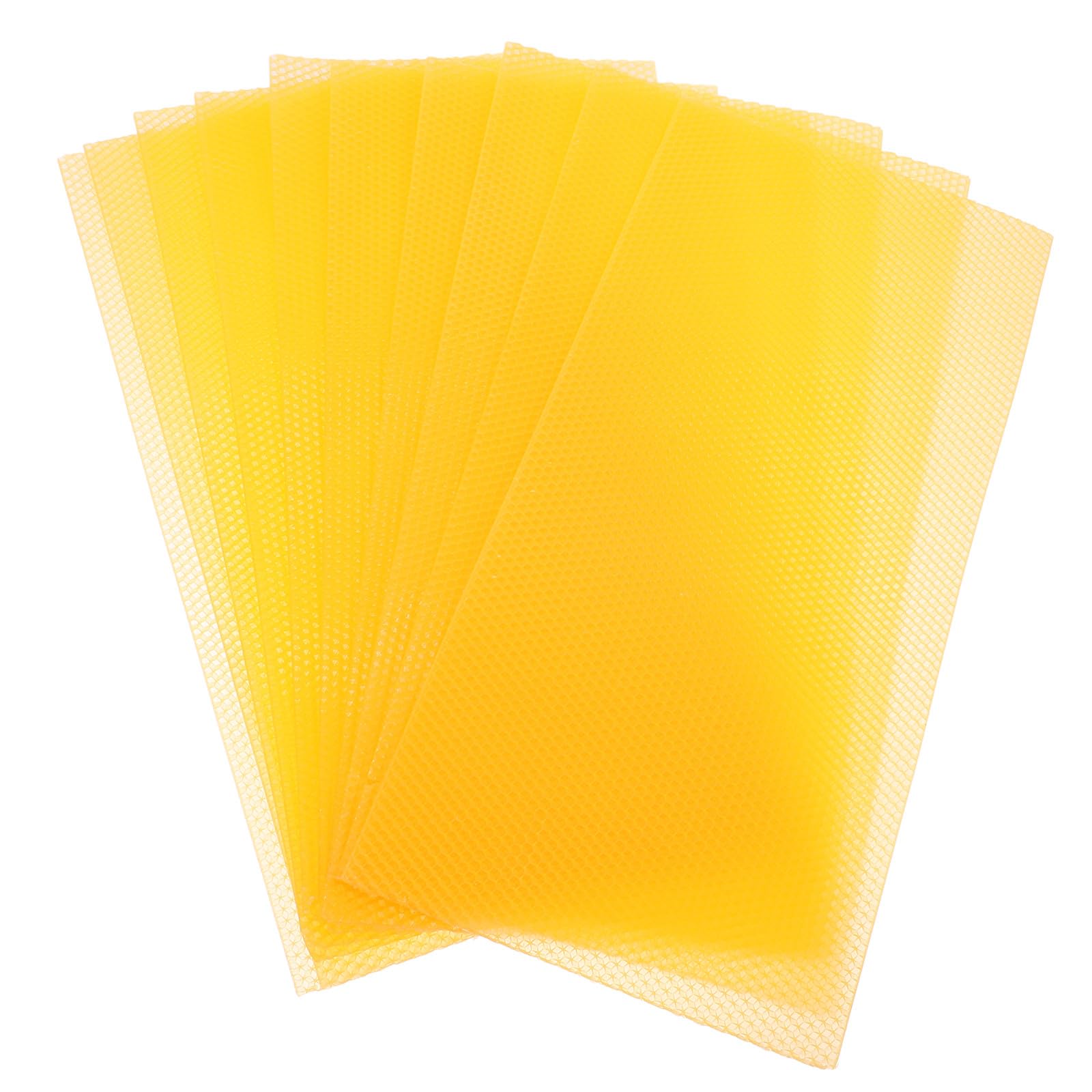 10pcs Cire Gaufrée Dadant en Cire d'abeille Naturelle, Feuilles Alvéolées pour Outils Apicoles, Facilitant la Construction de Ruche et L'apiculture