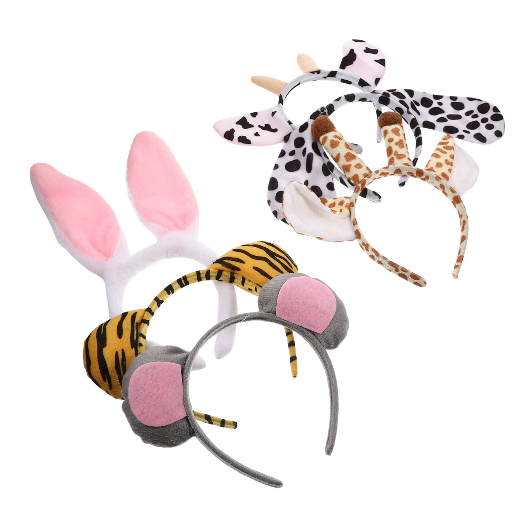 VICASKY 30 Pièces Bandeaux Oreilles Animaux Accessoire Cheveux Adorable pour Fêtes Garçon Fille Costume Girafe Tigre Lapin Souris