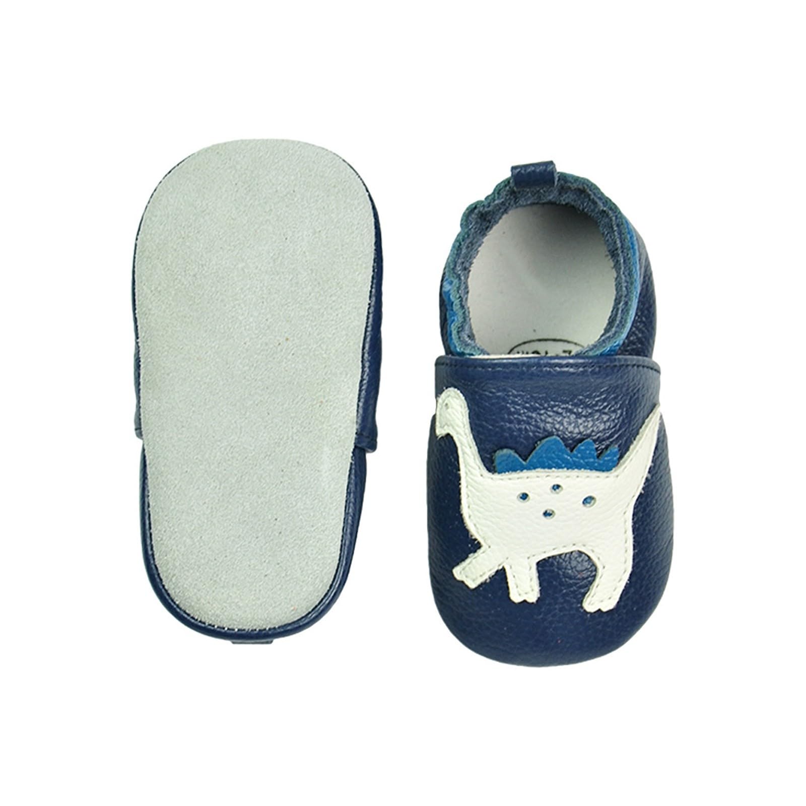 RNTOP Baby Leather Shoes Infant Girls Boys Non Slip Soft Shoes Toddler Soft Sole Christmas Shoes Slippers First Walking Shoes (Blue, 0-3 Months)
