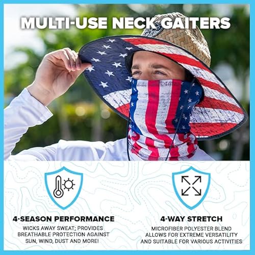 S A Company 5-Pack Uv Face Shield | Uv 30+ Multipurpose Neck Gaiter Balaclava For Adults (Alpha) #TOP2
