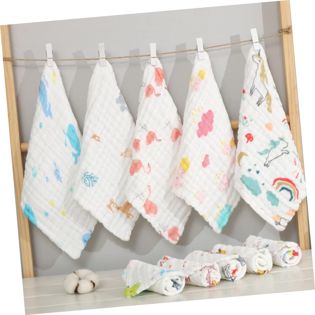 TOYANDONA 15 Stk Baby-Waschlappen Babyhandtücher Baby-Kapuzenhandtuch Waschhandtuch für Kleinkinder Baumwolltaschentuch Stilltuch Fütterung Stillhandtuch Seersucker Lätzchen neugeboren Gaze