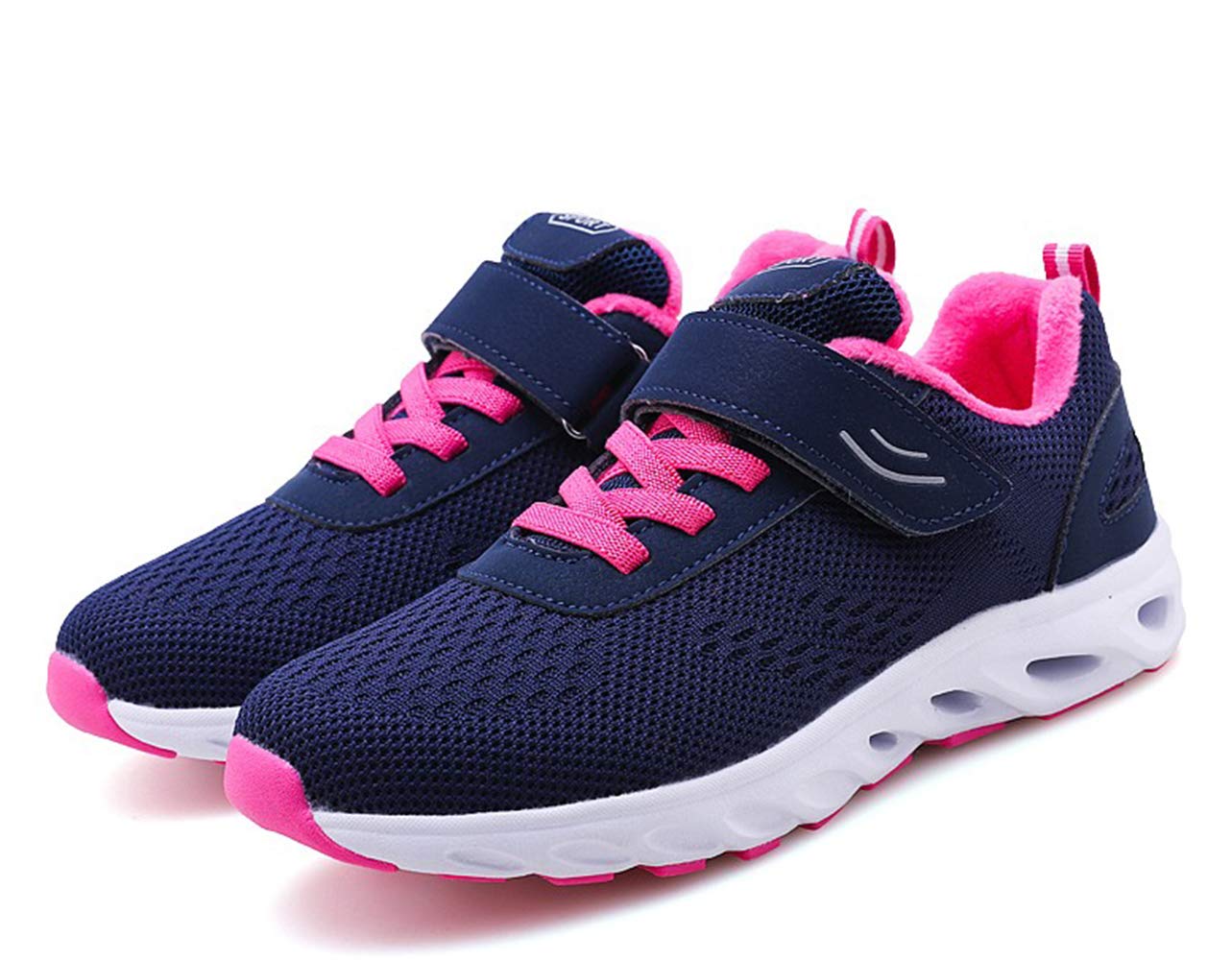 Zapatos Invierno Mujer Transpirables Ligero Cómodo Cálido Forradas Nieve Antideslizante Moda Pareja Zapatillas Deportivas Azul Oscuro 40 EU