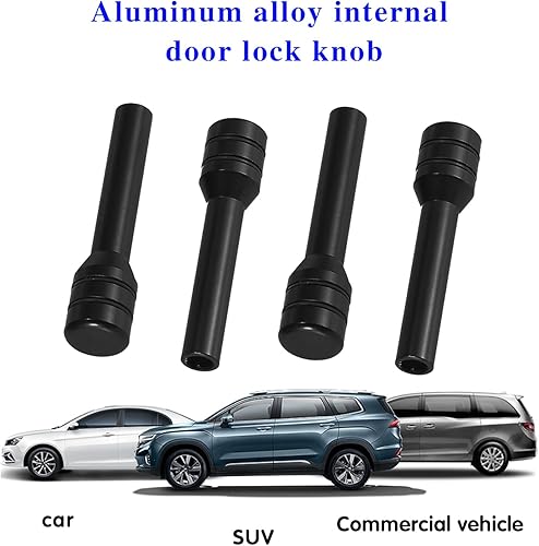 Miniatura 5 de UGSHY 4 pernos de elevación de modificación de puerta de automóvil, 0.4 pulgadas x 1.9 pulgadas, perilla de bloqueo de puerta de vehículo, cubierta