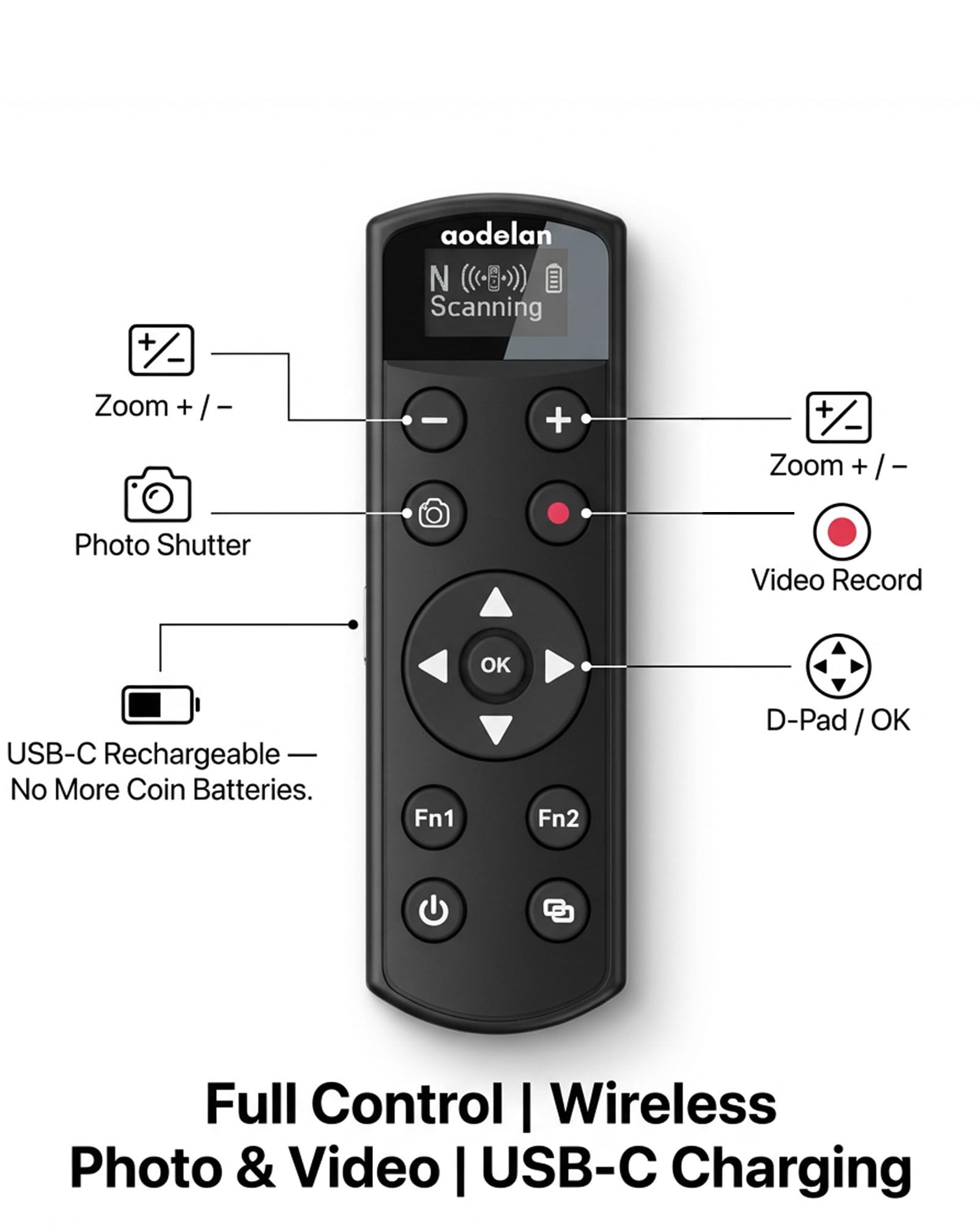 Amazon | AODELAN リモコン Nikonカメラ対応 交換用 ML-L7 USB-C 充電