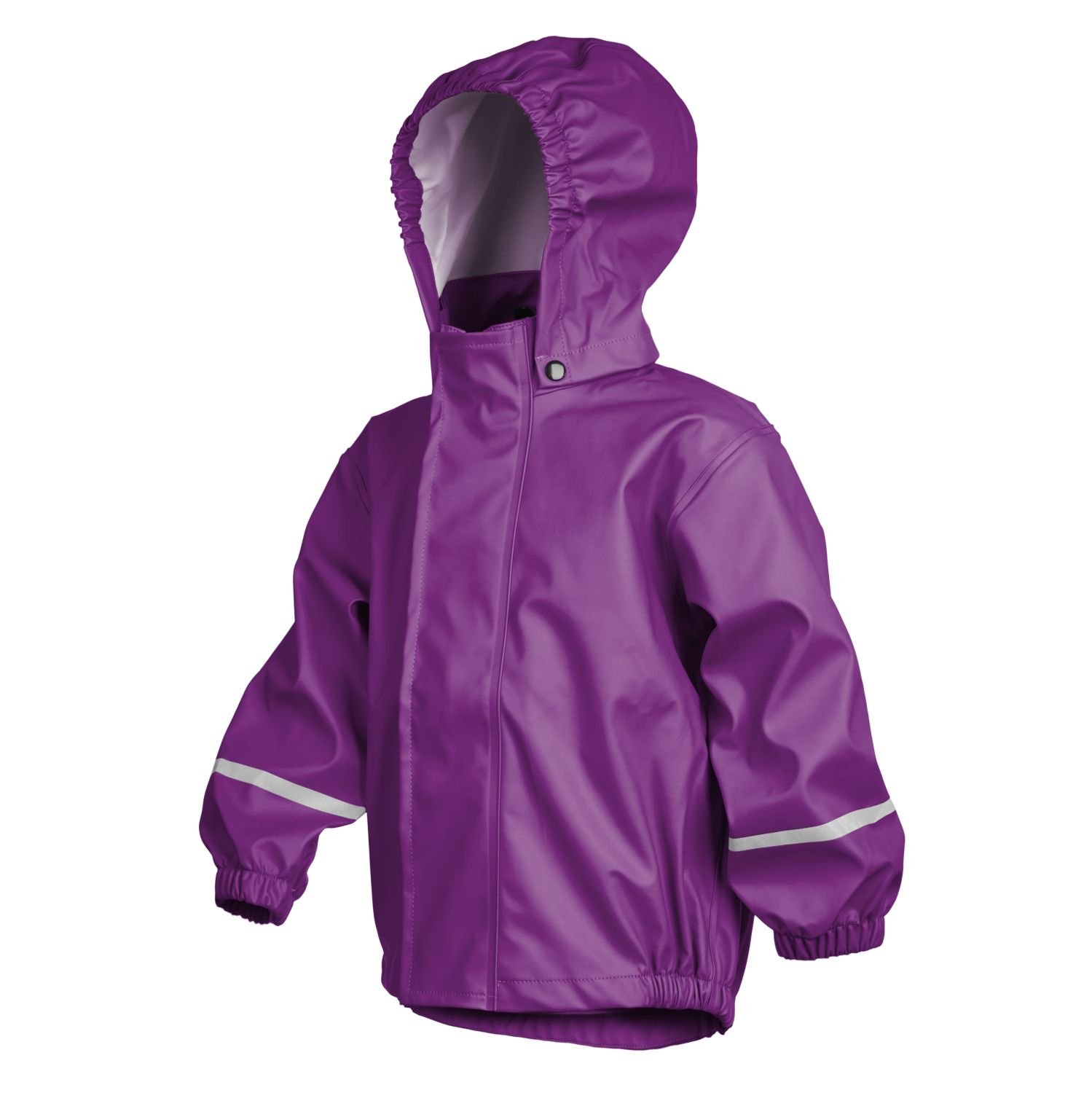 smileBaby wasserdichte Kinder Regenjacke Regenmantel mit Abnehmbarer Kapuze Unisex in Lila 80