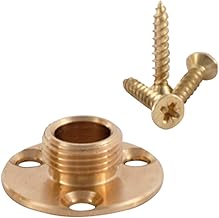 Back Plate Nipple Fitting 1/2" Threaded Brass Boss 25mm Dia. with Screws for Lamp Bulb Holders