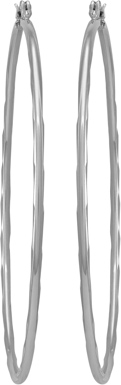 GUESS Silvertone Metal Hoop Earrings - Image 2