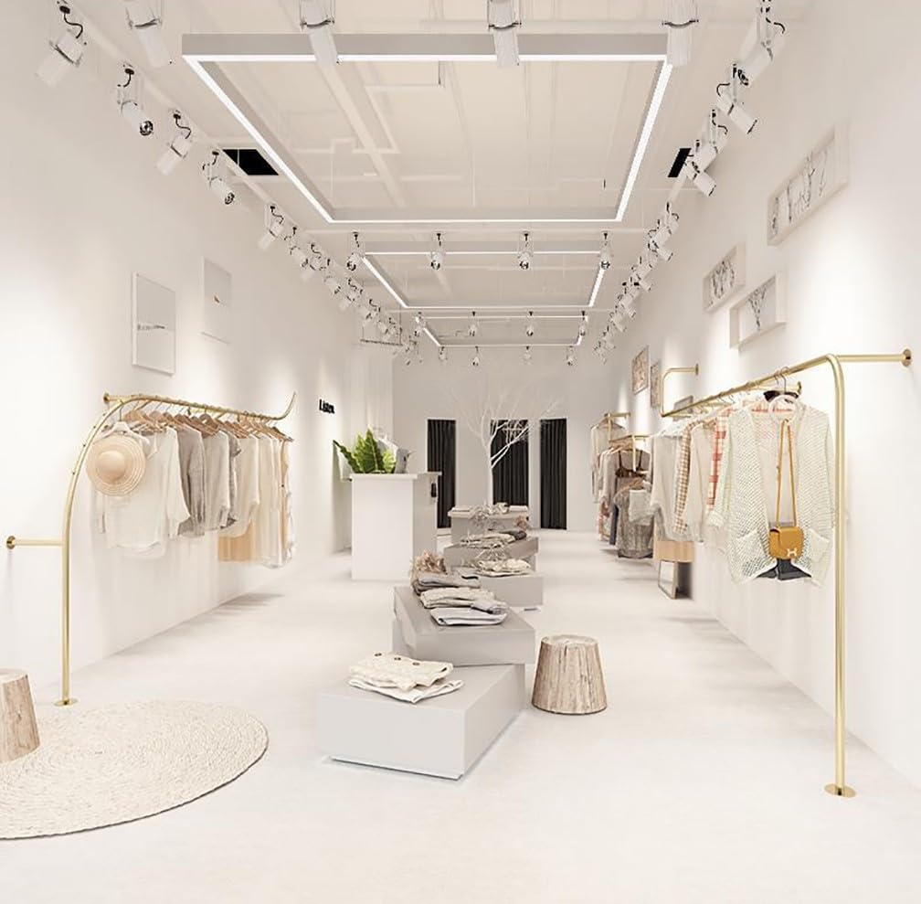 Appendiabiti da Parete Dorato, Appendiabiti da Sposa Industriale Moderno per Negozio di Abbigliamento, Espositore per Negozio di Abbigliamento Boutique Creativo