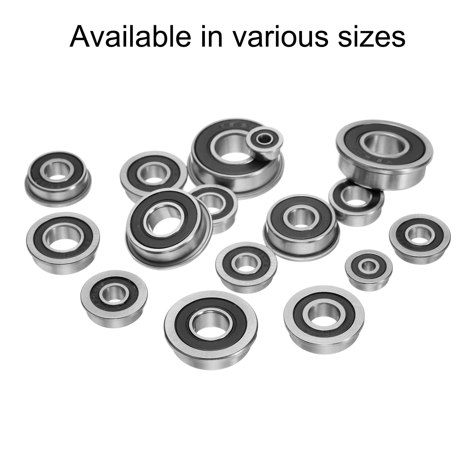 QUARKZMAN 10 szt. F695-2RS łożysko kulkowe z kołnierzem 5x13x4mm stal chromowana podwójne miniaturowe łożyska gumowe, łożyska kulkowe z głębokim rowkiem, P6 (ABEC 3)