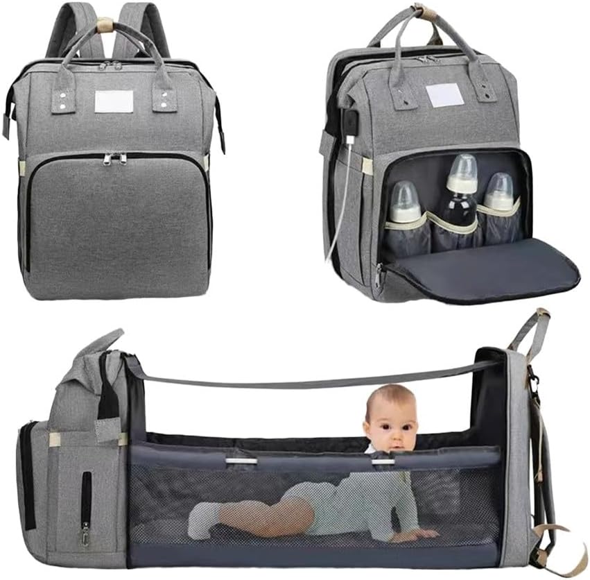 Diaper Bag Backpack with Portable Changing Pad, Pacifier Case and Stroller Straps, Large Unisex Baby Bags for Boys Girls, Multipurpose Travel Back Pack Moms Dads,