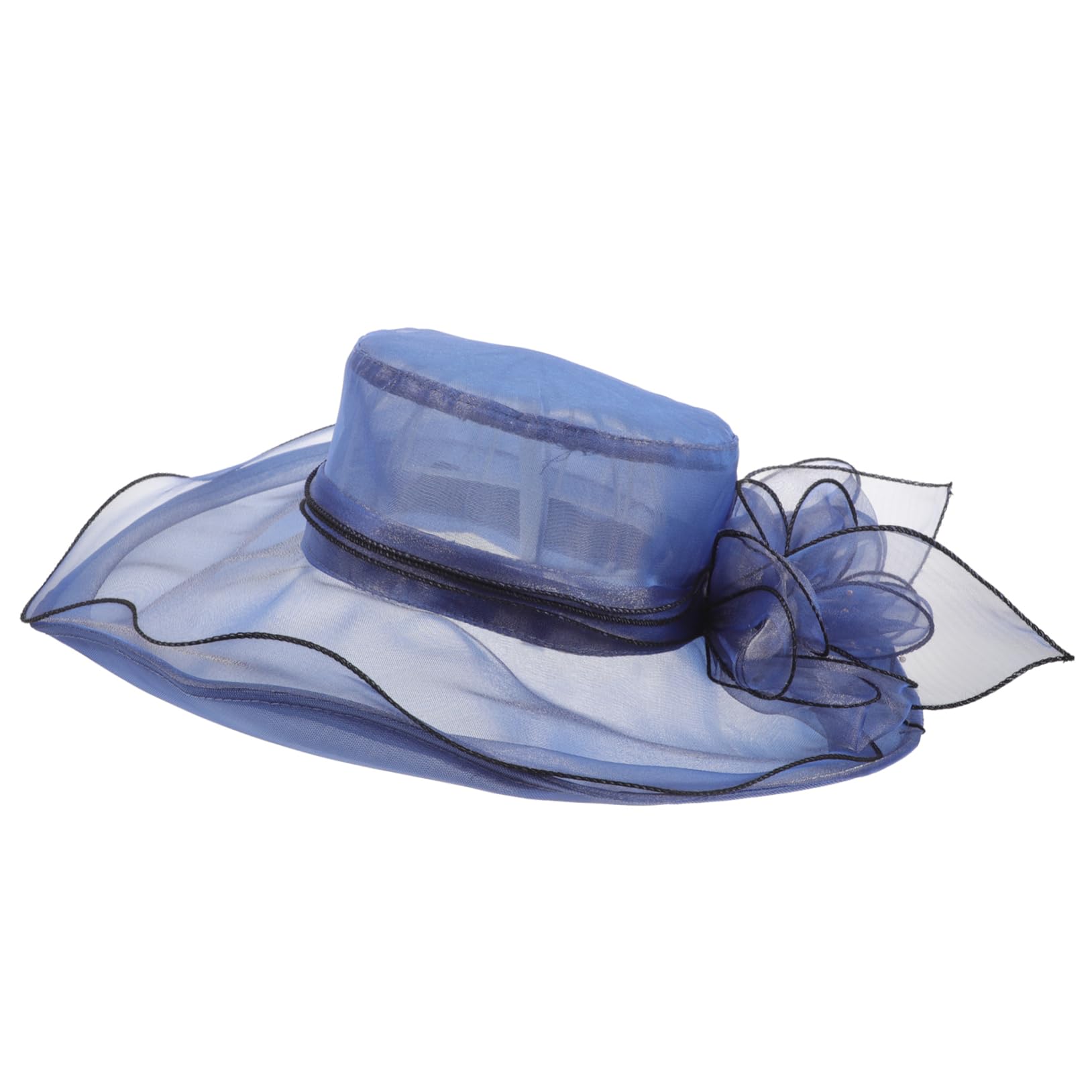 Veemoon Chapeau de Tulle pour Large Décoratif Chapeau Église Élégant Protection Solaire pour Activités Air