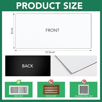 6 Pack Magnetic Vent Covers, Strong Vent Covers 8x15.5inch High Strength Magnetic Vent Cover for Floor Wall and Ceiling Registers Home HVAC and AC Vents