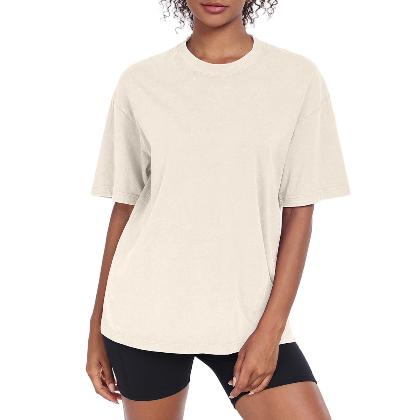 Oversized Tshirt for Damen Rundhals Kurzärmeliges Tops Casual Lockere Basic Sommer Tee Shirts Bluse