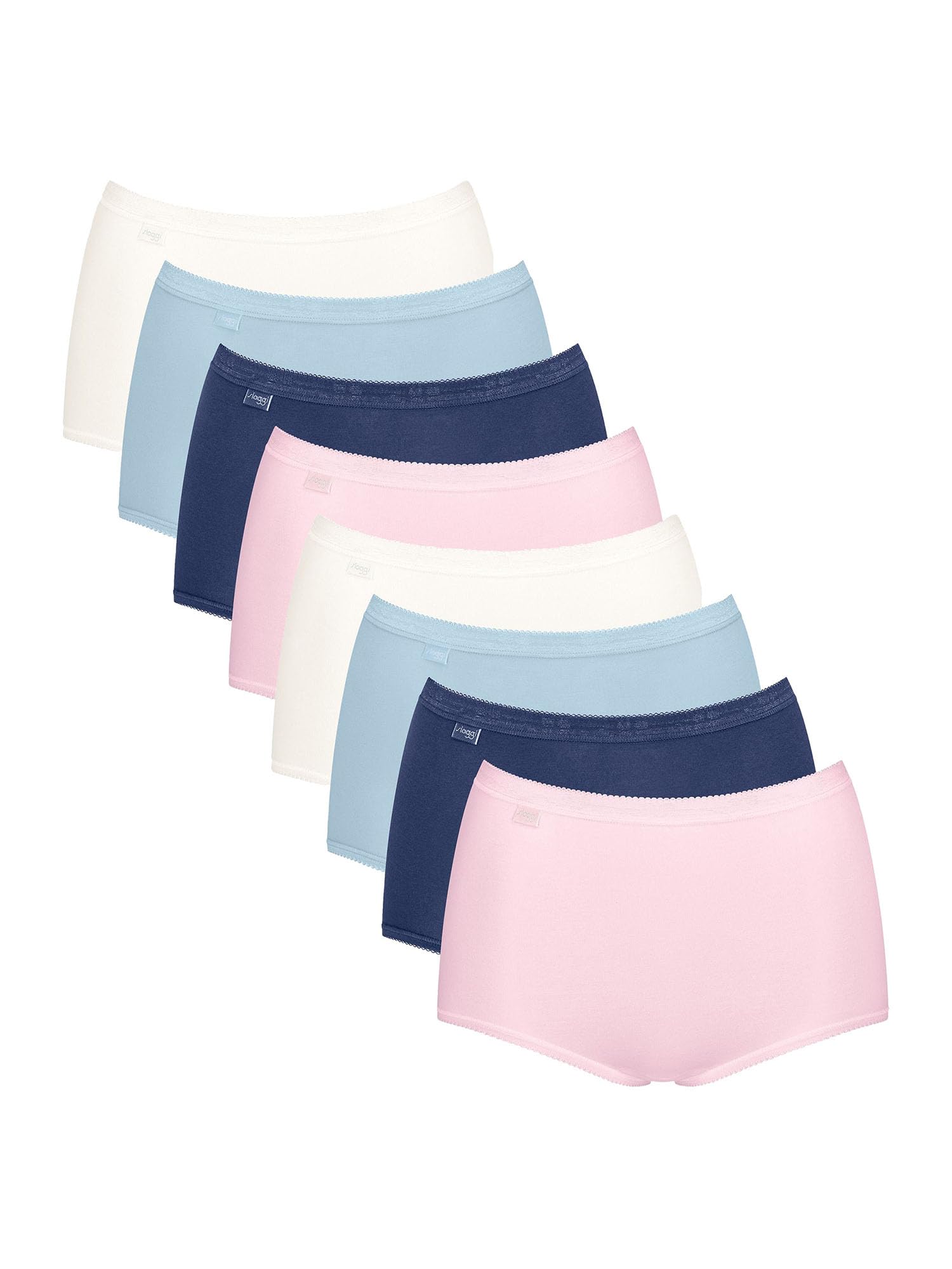 Sloggi Calzoncillos Midislip de algodón para mujer, ropa interior, uso diario, básicos, cintura cómoda, costuras, Basic+ Maxi Multiple Colours 19, 50