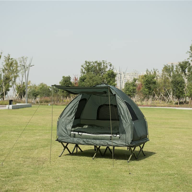 Tienda de campaña doble plegable con cama elevable para 2 personas miniatura 3