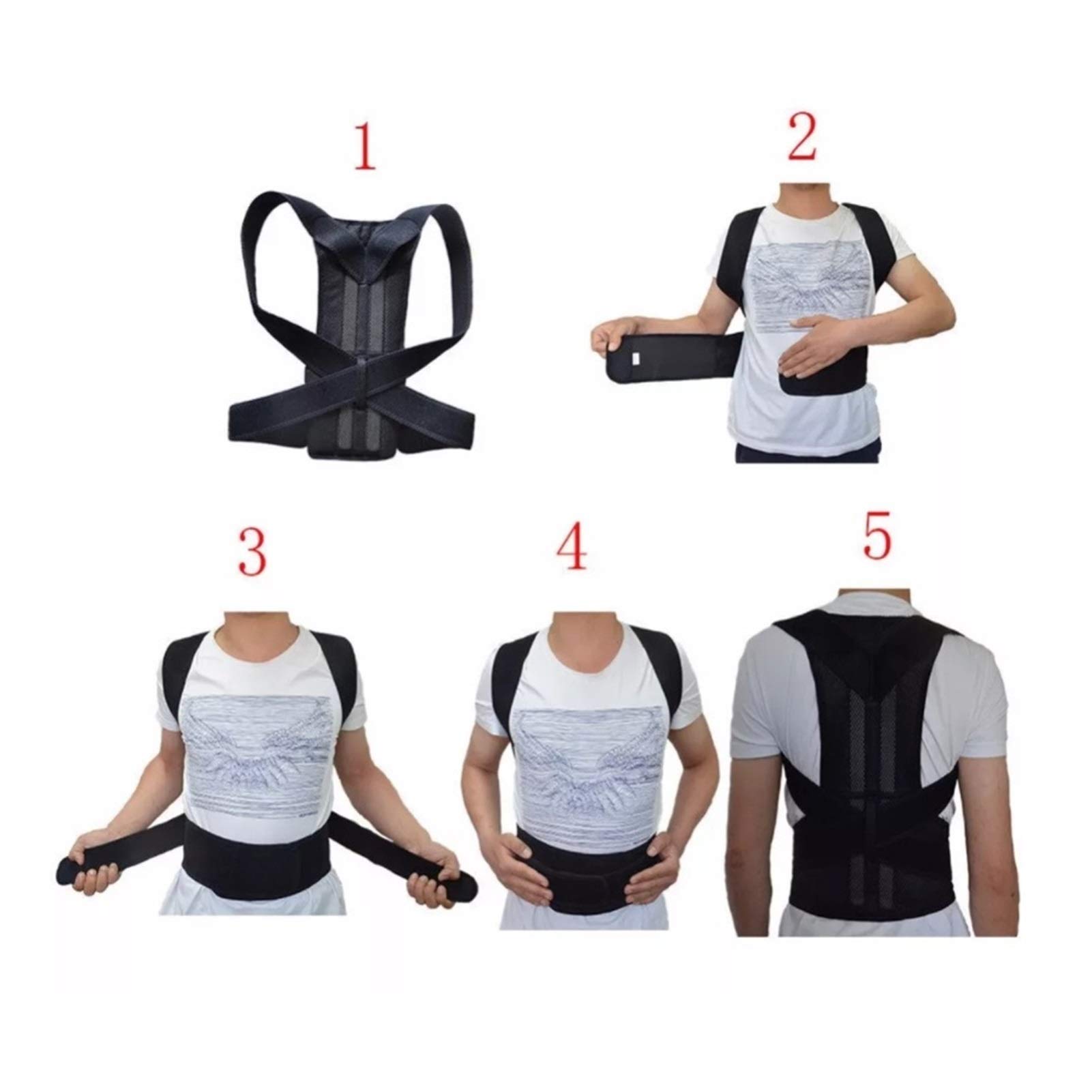 DSMYYXGS Corrección De Postura De Espalda Ajustable con Muñequera De Acero con Placa Cinturón De Soporte para Espalda Corsé De Postura Corrección para Hombres Y Mujeres (Size : X-Large)