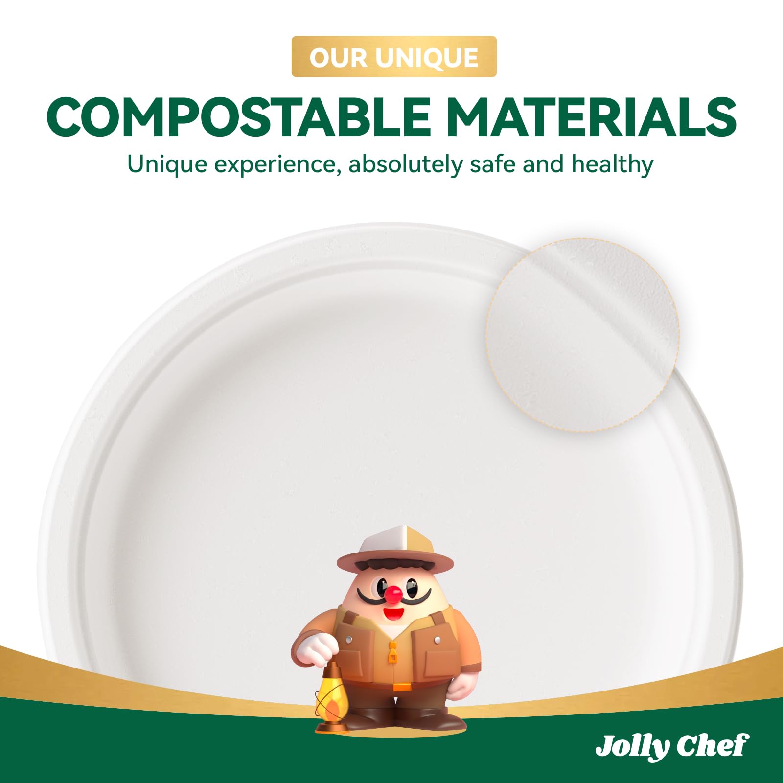 Eco-Friendly Disposable Plates - 150 Pack -7 Eco-Friendly Disposable Plates - 150 Pack -7