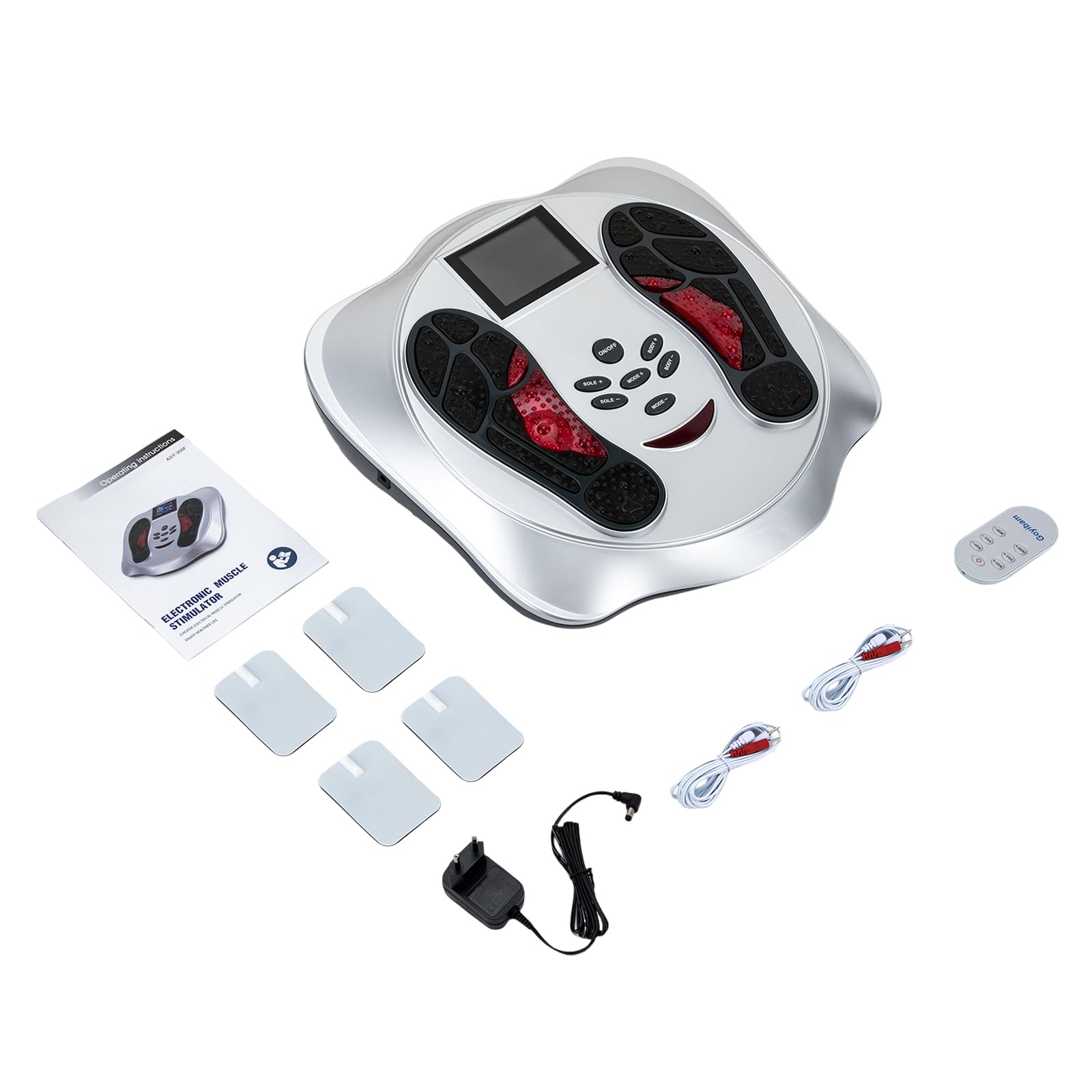 Durchblutungs-Stimulator Beine, Rotlichtbestrahlung Durchblutungsstimulator, 99 Stufen der Massageintensität 25 Simulationstechniken Fussmassagegerät, Foot Massager mit 4 Elektrodenblatt