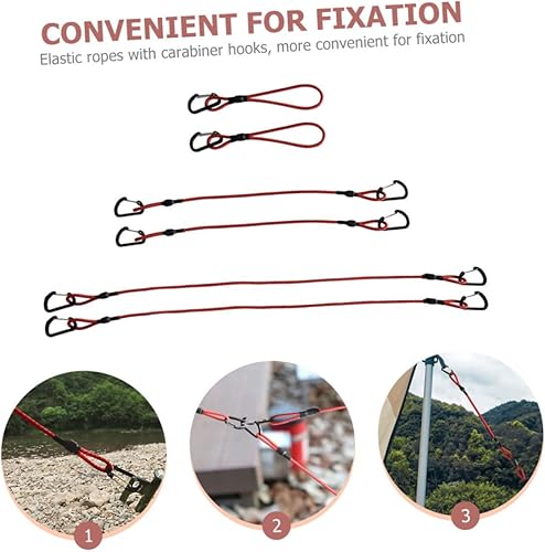 Miniatura 7 de Toddmomy 12 piezas de cuerda elástica para exteriores, cuerda multifuncional para tienda de campaña, cuerda para acampar al aire libre, patas de