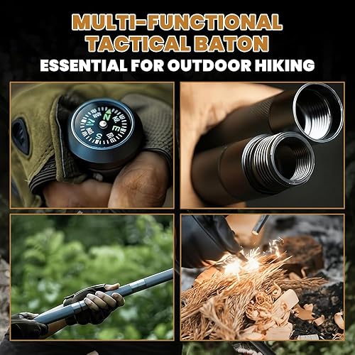 Miniatura 3 de Saker - Bastón de senderismo táctico Plus 2026 Bastón de senderismo  Bastón de senderismo de aluminio ligero con supervivencia para campamento,