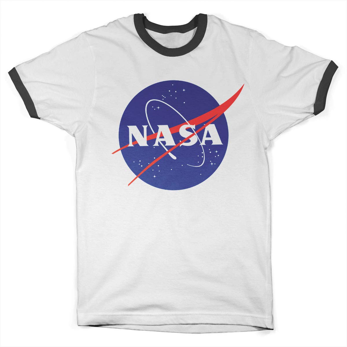 Nasa Officially Licensed Insignia Ringer Mens T-Shirt (White-Black), Small