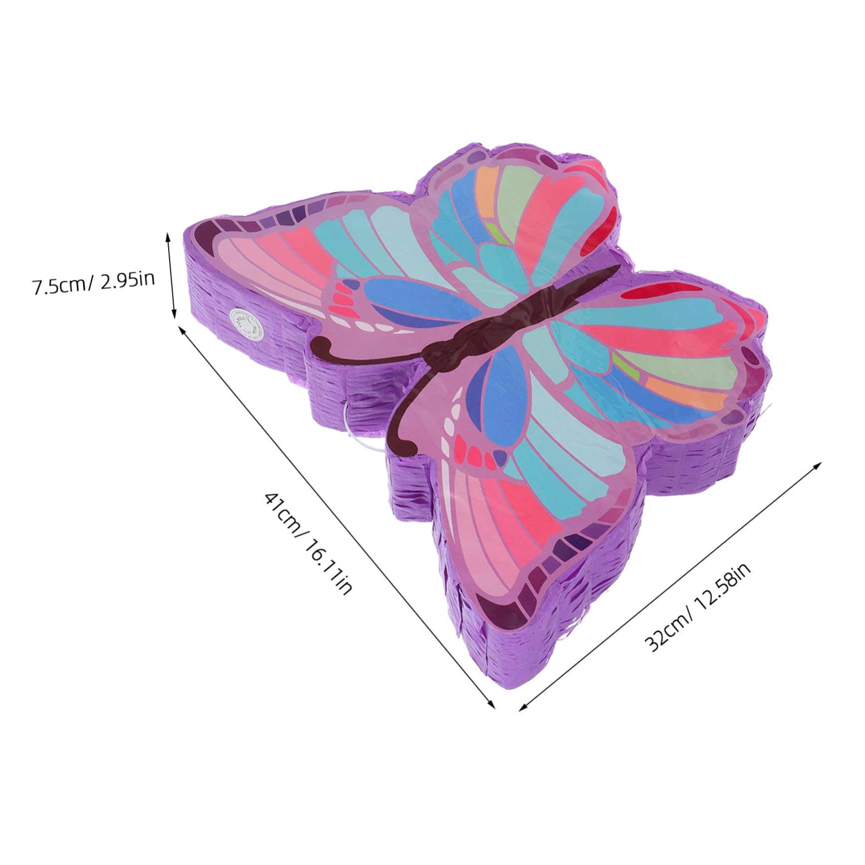 Housoutil Piñata Diseño de Mariposas Moradas para Cumpleaños de Niñas, Incluye Palo, Antifaz y 50 G de Confeti, Suministros Portátiles para Fiestas Infantiles y Juego para Romper