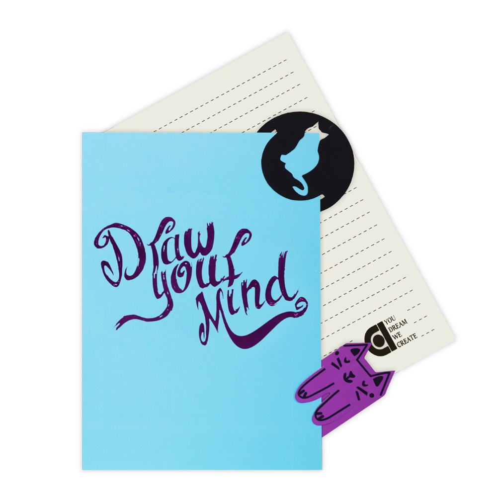 Coi neon Draw Your Mind undated memo Diary/Organizer with Velvet Touch and Book Marks. (Baby Blue)-image-11