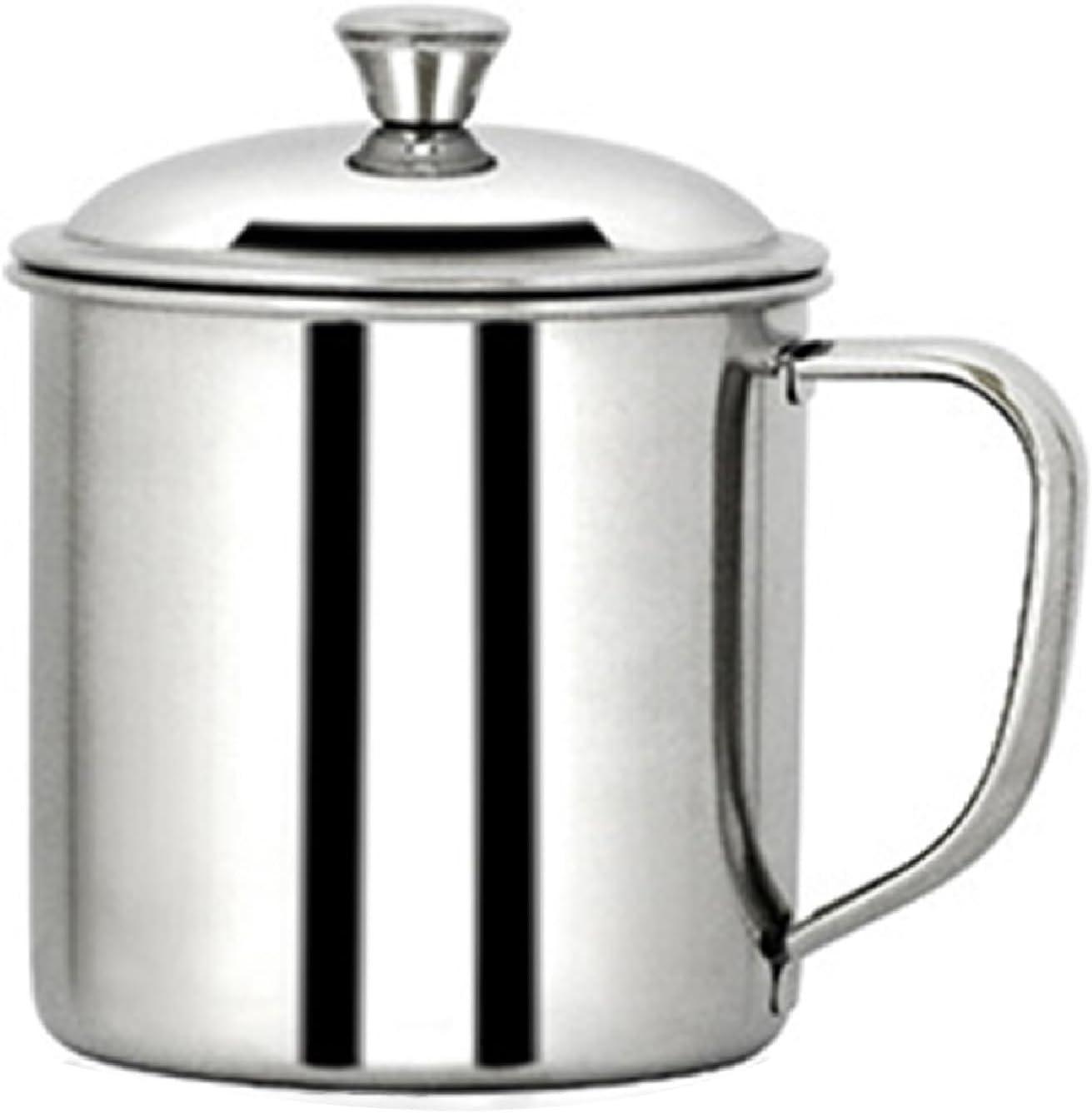 Stainless Steel Cup with Lid and Handle, 18.6oz Shatterproof Water Cup Coffee Milk Drinking Mug for Home Office Camping Travel Outdoors (S)