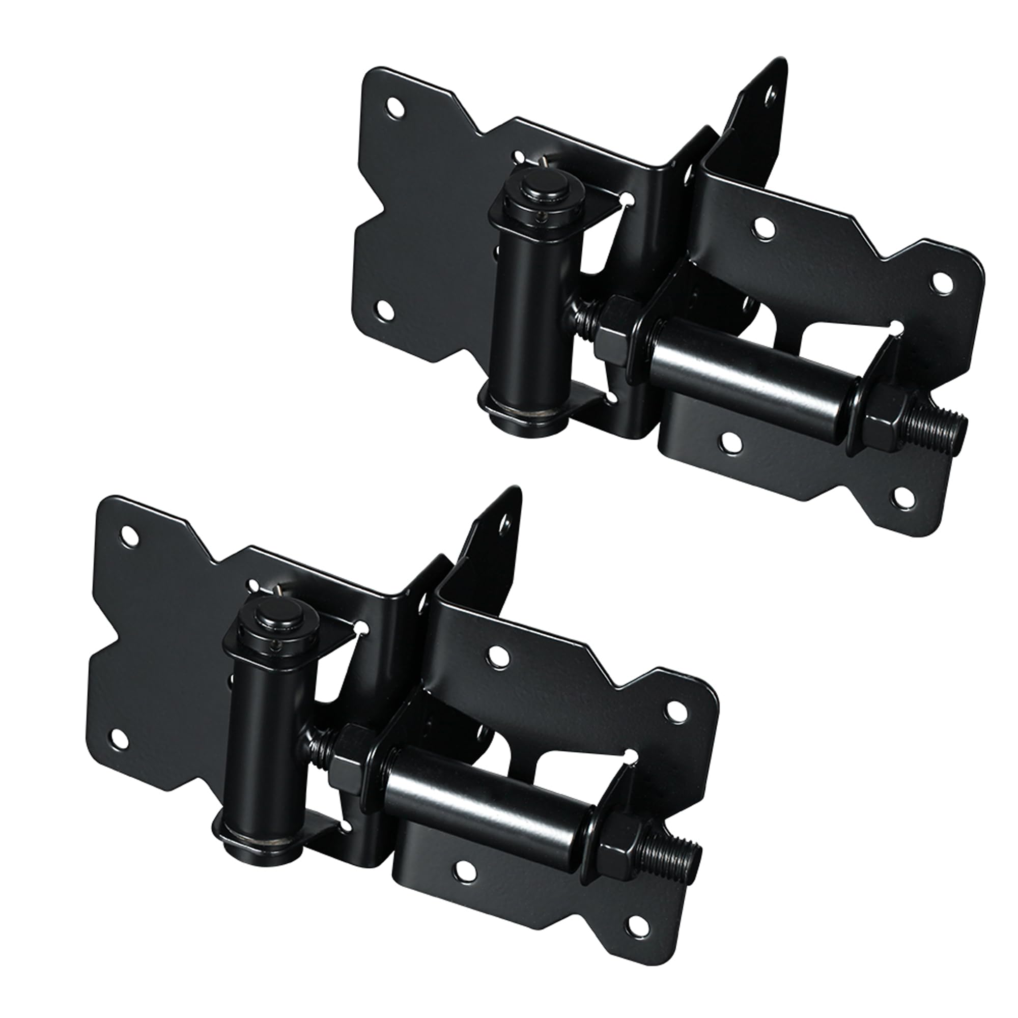 skysen Carbon Steel Vinyl Wood Fence Self Closing Gate Hinges Black(2063-cs-p)