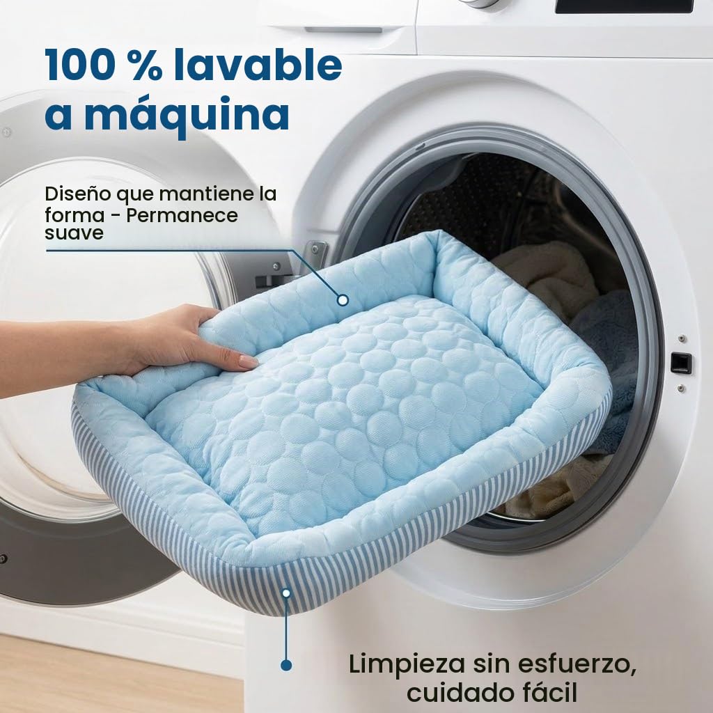 Cama de Refrigeración para Perros Grandes, Medianos y Pequeños, Alfombrilla de Refrigeración para Perros con Tela de Seda Helada Auto-refrigerante, Lavable, Cama de Verano para Mascotas para Interior