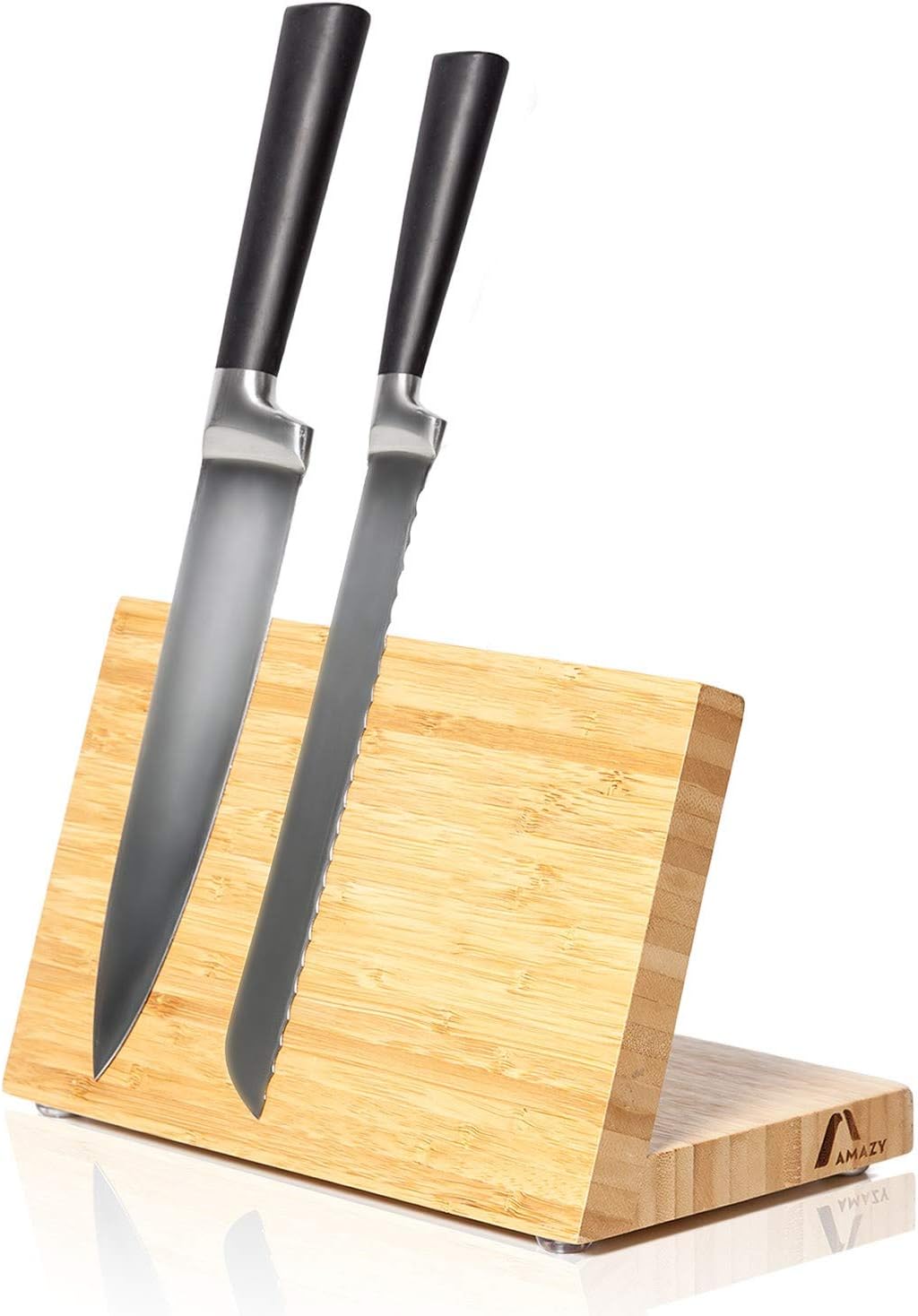 Bloc à Couteaux Magnétique Navaris En Bois – Range-couteaux Aimanté Pour Cuisine – 27,5 Cm