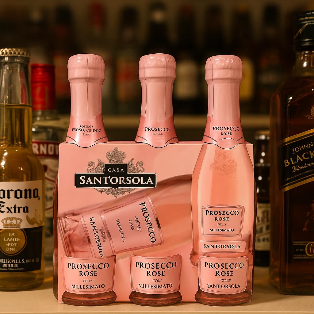 6 Confezioni Rosé DOC Millesimato 3x20cl – Spumante Rosato in Formato Baby, Gusto Fruttato e Elegante, Perfetto per Brindisi, Regali, Eventi o Aperitivi Speciali
