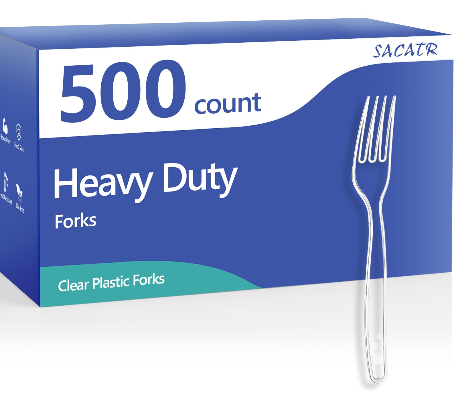 SACATR 1000 Count Plastic Forks Heavy Duty, Plastic Silverware Clear Forks, Premium Disposable Forks Bulk, BPA-Free, Heat Resistant, Suitable for Parties, Events and Everyday Use — Amazon image 17