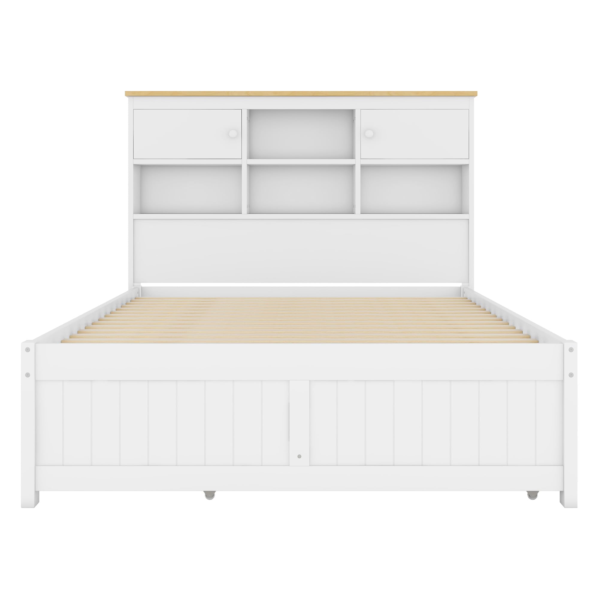 Moimhear Letto imbottito, matrimoniale, letto familiare, matrimoniale con tre cassetti, letto estraibile, testiera regolabile, 90 x 200 cm (90 x 190 cm) (beige