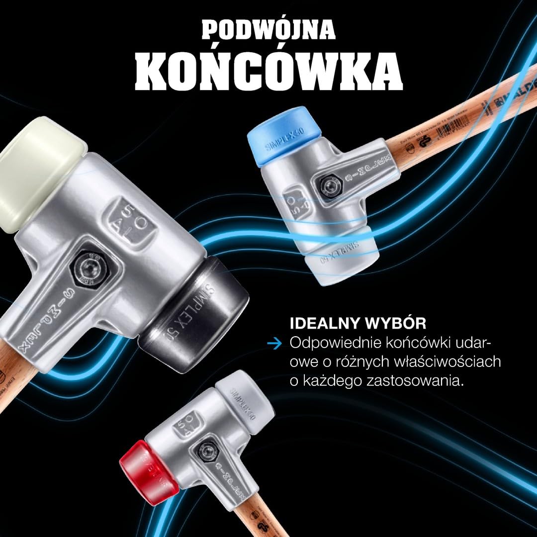 Halder 3127050" guma Simplex/superplastyczny młot z miękkiej twarzy, wielokolorowy, 50 mm
