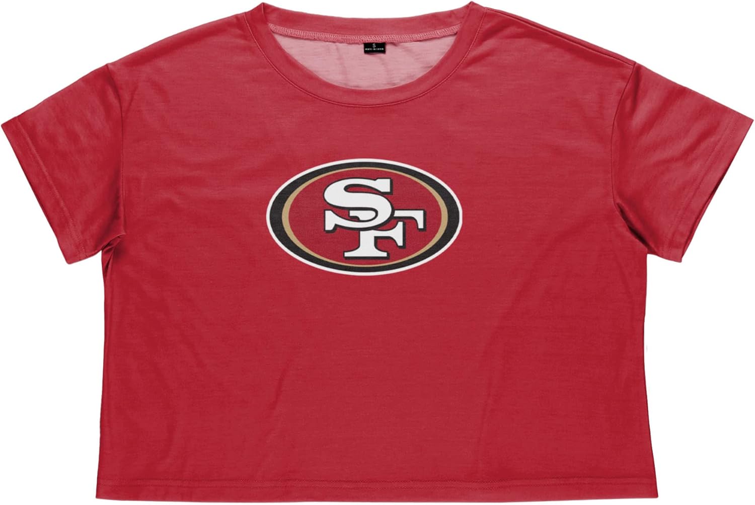 FOCO Womens NFL Team Logo Ladies Fashion Solid Big Logo Crop Top Shirt - Image 3