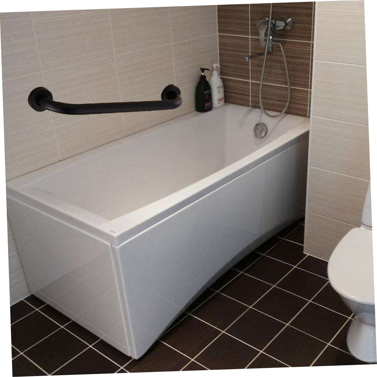 Reposabrazos De Baño Barra De Seguridad Asidero Inoxidable Negro Pasamanos Antideslizantes Para Personas Mayores Movilidad Reducida