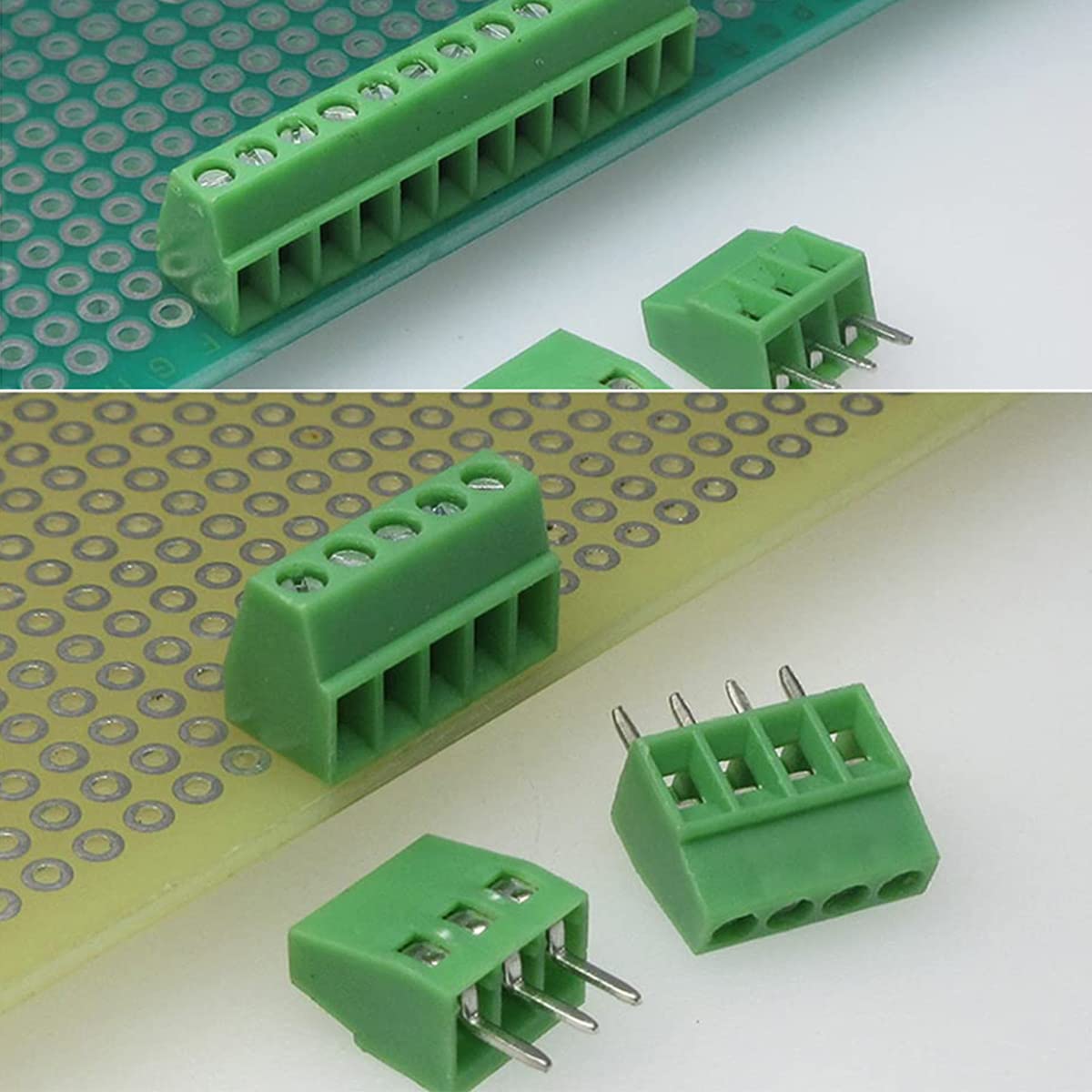 Harissess 50 Stück 2.54mm 0.1" Pitch PCB Montage Schraubklemmenblock-Anschluss,2P 3P 4P Klemmen Terminal 6A für 26-18AWG Kabel