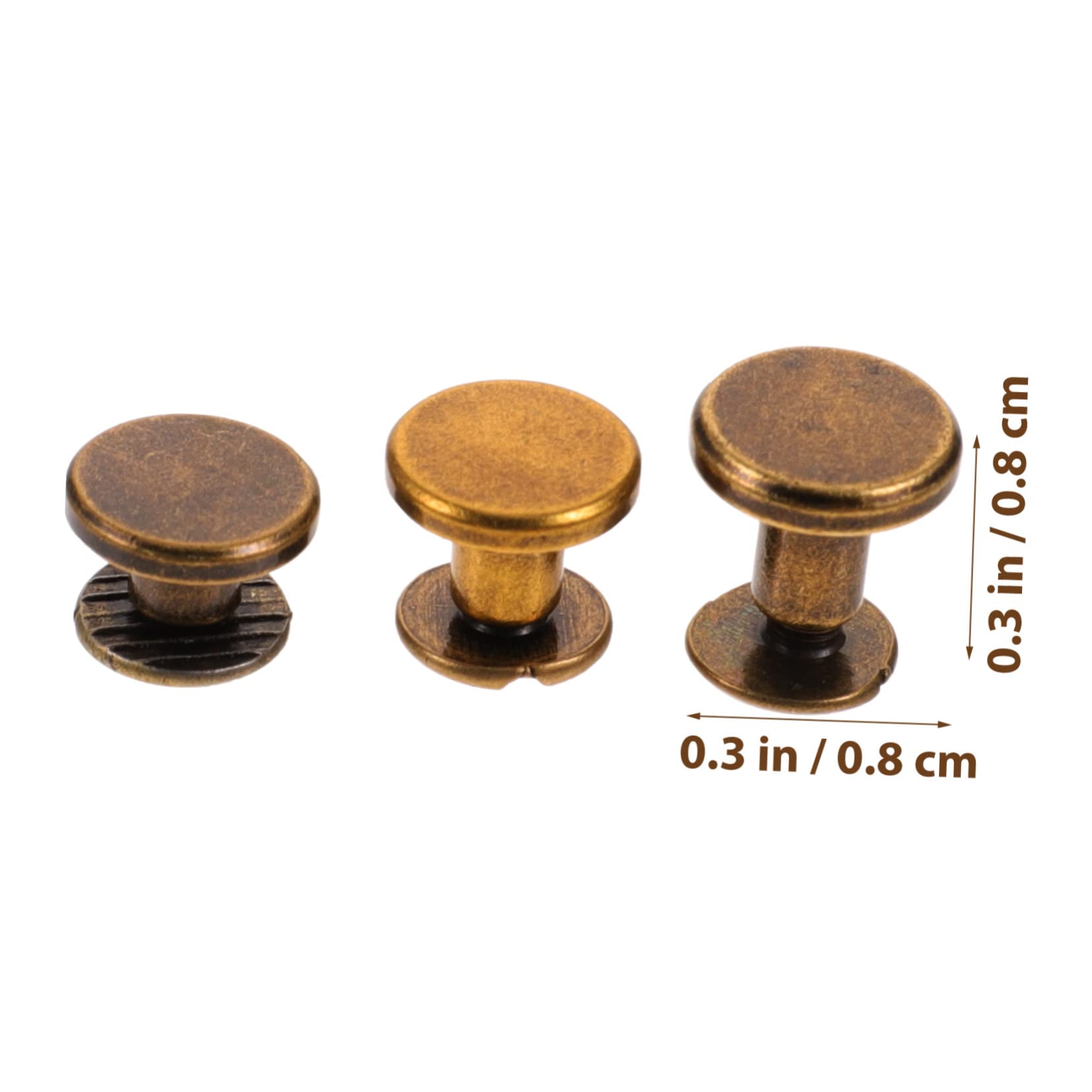 SEWACC 30 Stück Kupfer Flachkopfnieten Umweltfreundliche Langlebige Metallbefestigungen für Notizbücher Gürtel und Bastelarbeiten Bronze 5mm 6,5mm 8mm Selbstgemacht Nagel Zubehör