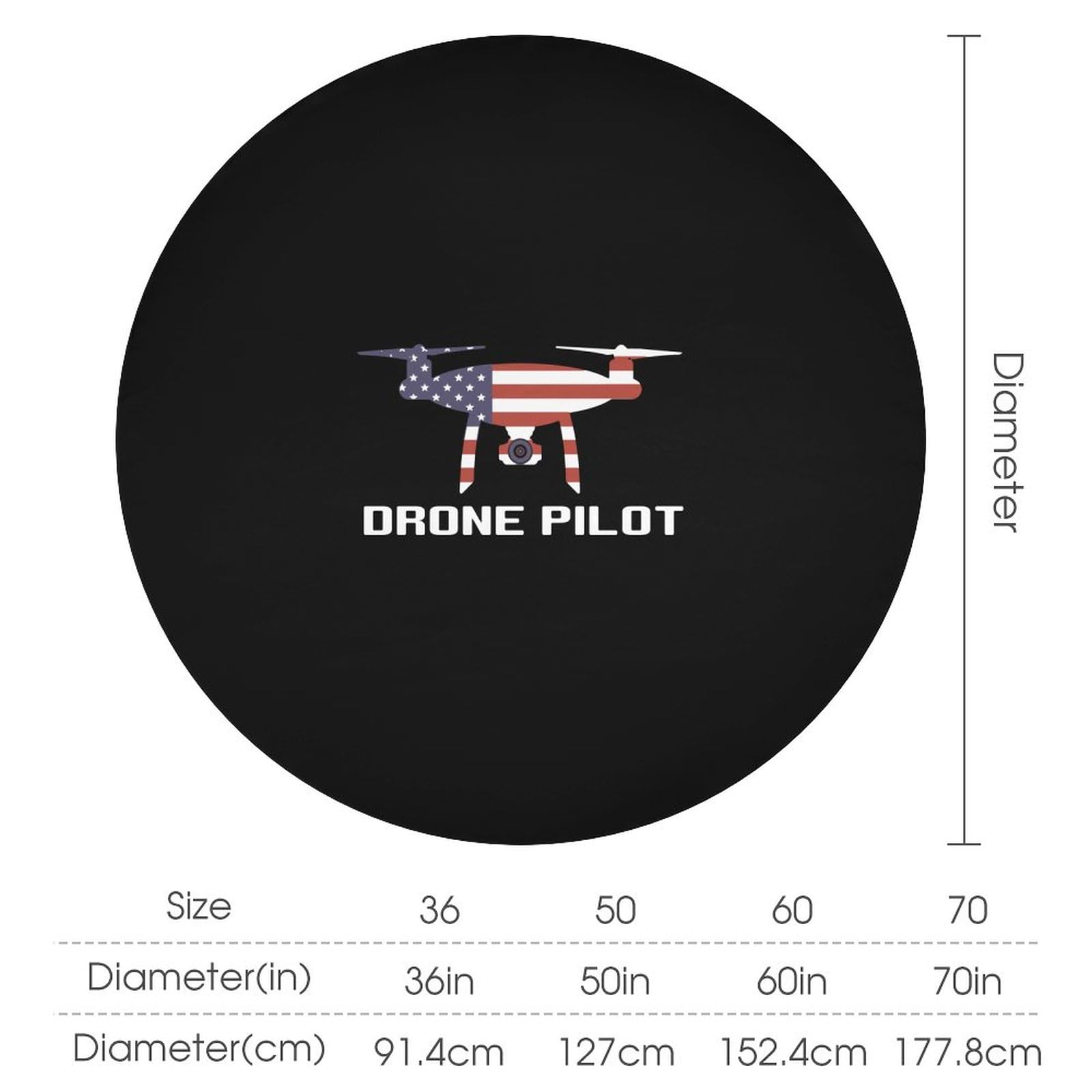 USA Flag Drone Pilot Table Cloth Decorative Fabric Table Cover Washable Dust-Proof Wrinkle Resistant for Camping Picnic 19.99