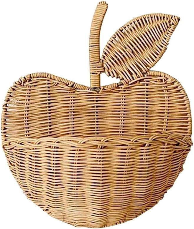 Hand-Woven Flower Wicker Shape Rattan Basket Cute Children’s Clothing Storage Box Environmentally Friendly Hanging Home Decoration