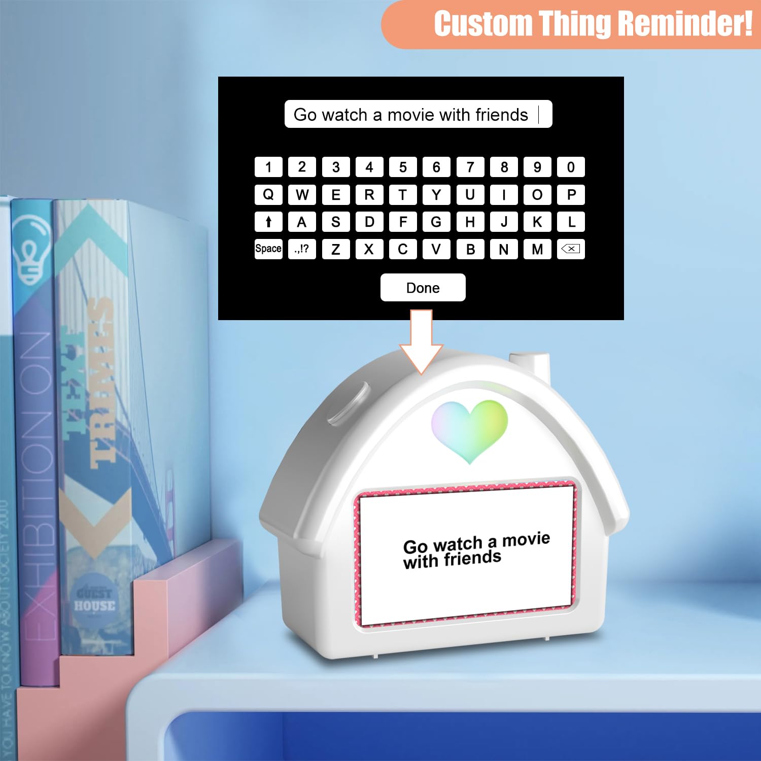 Reloj despertador digital con pantalla HD de 4.3 pulgadas, calendario, cuenta regresiva, iluminación ambiental, función de ruido blanco, perfecto para niños con control remoto y función de