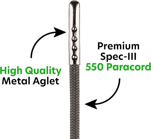 Miniatura 4 de Paracord Planet 550 cordones de paracaídas para botas, cordones resistentes para botas de trabajo y exteriores en 54 pulgadas y 72 pulgadas, más de