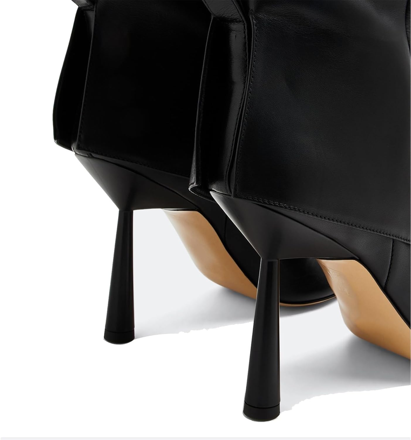 Goolita Fold Over Boots For Women, Pointed Toe Stiletto Heel Knee High Boots Fashion Comfortable Slip On Tall Boots - Image 6