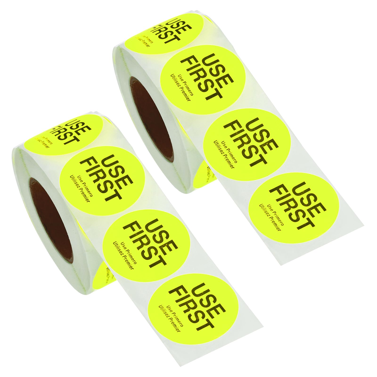PATIKIL Use First Stickers 1.5 Inch, 1000 Pieces Food Service Inventory Control Labels for Restaurant Kitchen Warehouse, Fluorescence Yellow