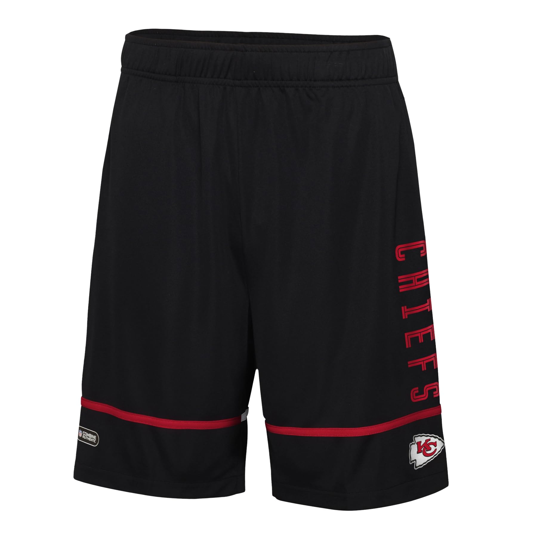 Outerstuff NFL Men's Rusher Performance Lightweight Shorts with Team Name and Logo, Kansas City Chiefs, X-Large