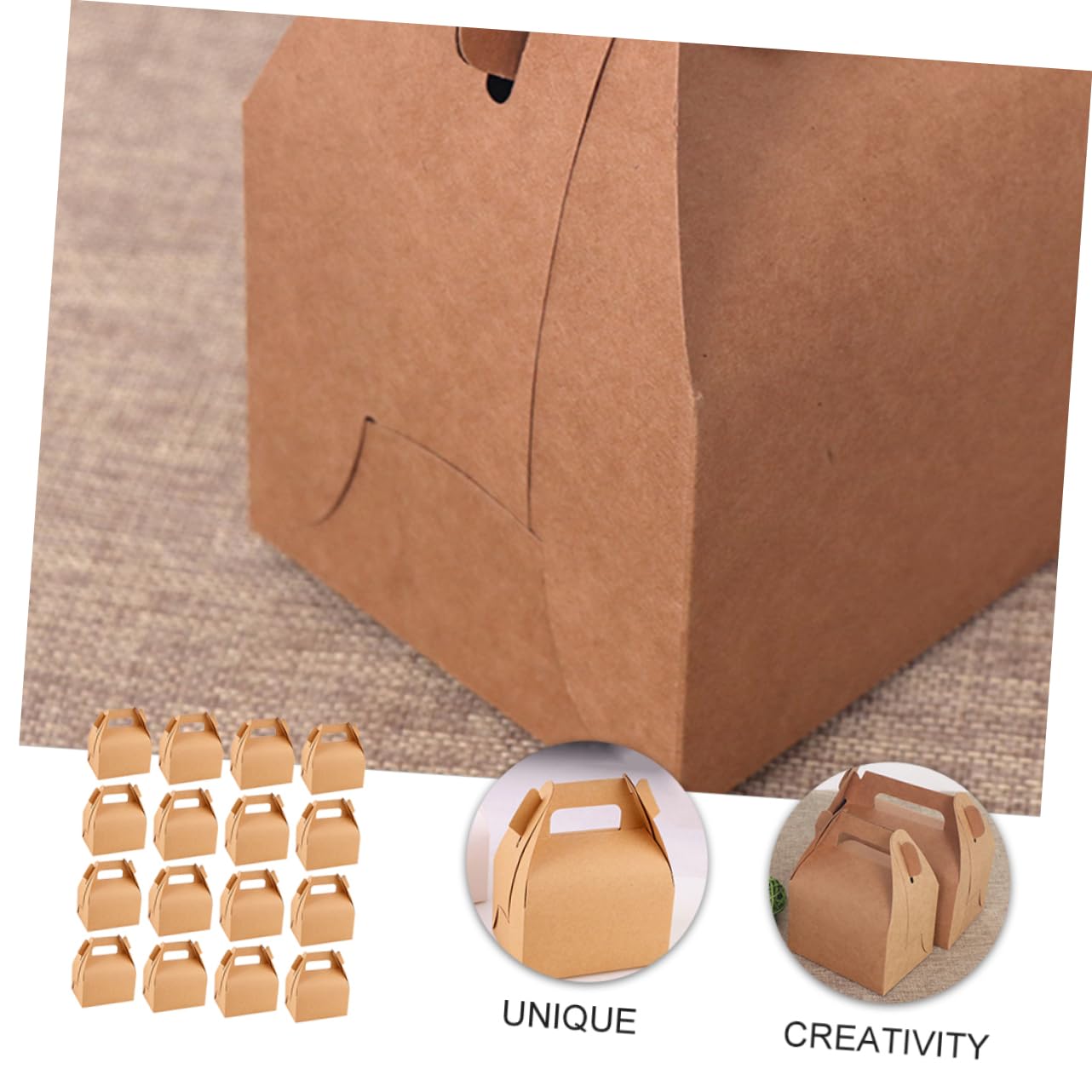 30 Boîtes Boite D'emballage Boîtes Kraft De Noël De Faveur Kraft En Brun à Biscuits De Boulangerie Papier Plier Stand De Gâteaux